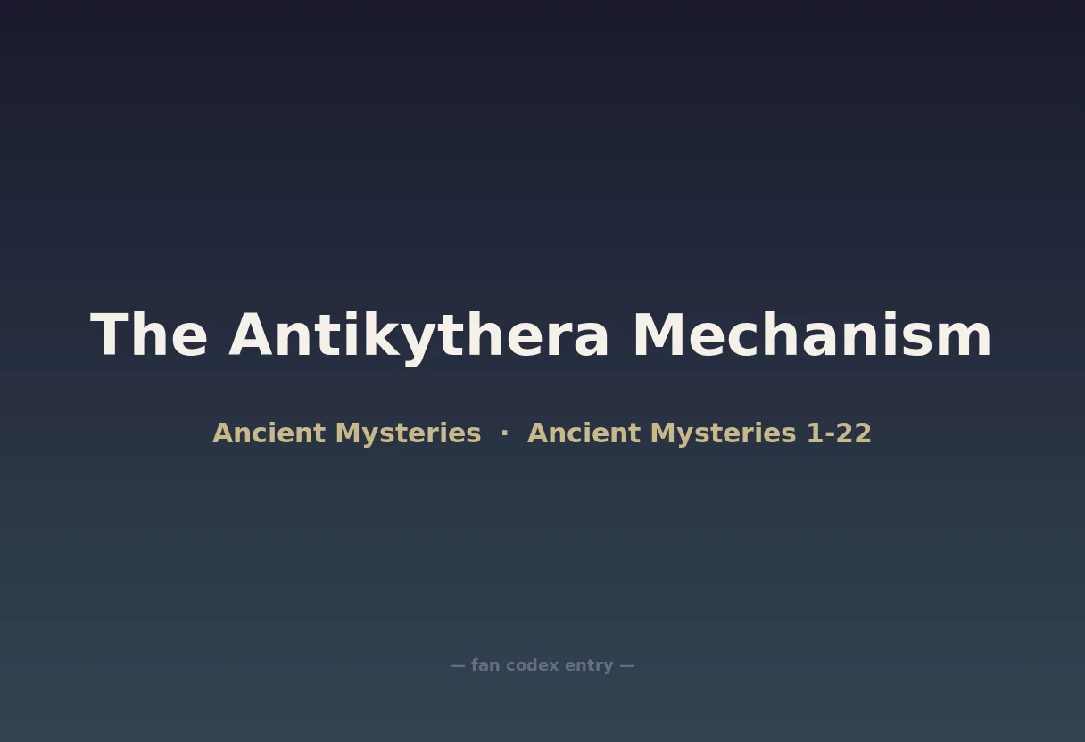 The Antikythera Mechanism